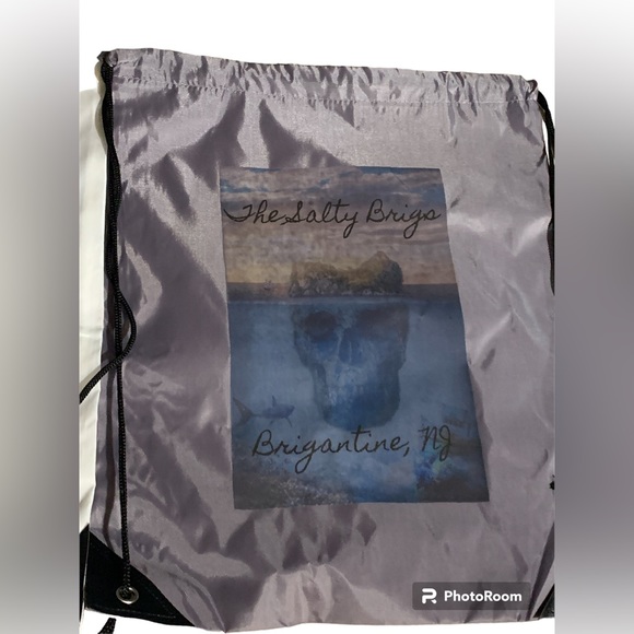 COPY - NWT The Salty Brigs, Brigantine, NJ Drawstring Back Pack - Gray - Picture 3 of 16